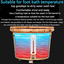 Axdwfd Pediluvio 36 centimetri di riscaldamento elettrico temperatura costante rovere adulto pediluvio barile, casa pediluvio pedicure in legno pediluvio pediluvio ciotola pedicure spa massaggio pedic