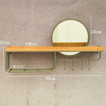 Pyrojewel. Trucco specchi rotondi della stanza da bagno Specchio specchio appeso con scaffalature e ganci |Circle Parete Vanity trucco e specchio da rasatura |Specchio decorativo Holder |Specchio pian
