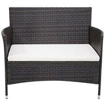 Tidyard Panchina da Giardino 106 cm in Polyrattan Marrone,Fodere dei Cuscini Rimovibili e Lavabili