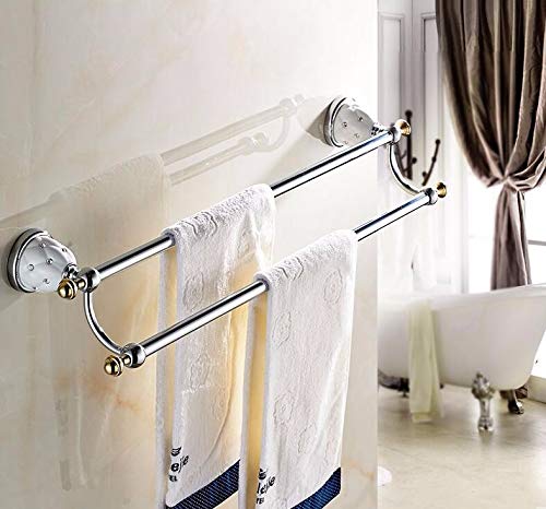 MBYW Portasciugamani Moderno Portasciugamani Elegante per Il Portasciugamani Doppio palo Accessori da Bagno Europei Placcato Oro portasciugamani Antico Asciugamano Appeso portasciugamani Bagno