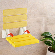 Nologo Sicurezza Giallo Doccia Sgabello Pieghevole a Parete Bagno Chair Corridoio Sedia Parete Anziani Anti-Slip Doccia Sedia Doccia Sedile Sgabello 32.2X32.3X33.8cm