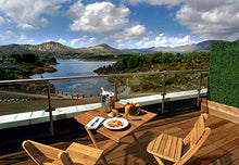 INTERBUILD Sydney Tavolo pieghevole in legno per patio, 75 x 75 x 73 cm, finitura in teak dorato