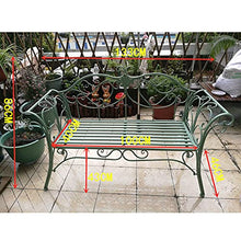 Creative LDF Sedia da Giardino in Metallo con Panca da Giardino, Sedia da Giardino, Mobili da Giardino, Bella Panchina Vintage Shabby con Schienale