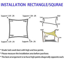 YSHUAI Tenda a Vela Parasole Rettangolare Telo da Sole in HDPE Protezione Solare Respirante Anti UV Giardino Esterni Sabbia, Vela Ombreggiante,2.4X3.6m