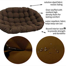 ZWPY Cuscino per Sedia Doppio Papasan-No, Cuscini per Sedia a Cesto sospesi, Cuscino per Sedia Amaca sospesa Sovradimensionato per Patio Giardino, Marrone Scuro