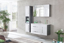 Fackelmann Armadietto sottopiano Lugano/Soft-Close/Dimensioni (L x A x P): ca. 35 x 59 x 39 cm/Armadio di alta qualità per bagno/fermaporta destra/corpo: Grigio/Front: Bianco/Larghezza 35 cm