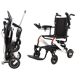 FTFTO Accessori per la casa Anziani Disabili Sedia a rotelle elettrica Pieghevole Anziani Disabili Aid Auto Doppio Controller Intelligente Compatto Portatile Leggero Scooter 20,5 kg può Guidare 15 km