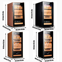 FJNS Elettronico Sigari Humidor - Tocco e Isolamento digitali Intelligenti e Funzione di Raffreddamento idratante - Doppio Vetro temperato - Mensole in Cedro Spagnolo,d'oro,48L