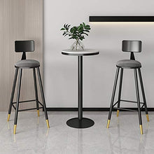 TopJiä Velluto con Schienale Sgabelli da Bar 65cm,Sgabello da Bar con Poggiapiedi Moderni Bar Seggiolone,seggiola da Bar Domestico Girevole Sedia,portante di Carico 150kg,Nero