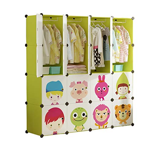 Locker 16-Porte Armadio Armadio 4 Hanging Archivi Rimovibili di Plastica 8-Gitter Scaffali Abbigliamento Home Camera Verde MUMUJIN (Size : 147X47X147CM)