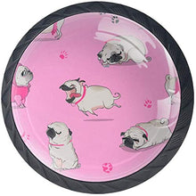 Giocare a Pug Dog Funny Pink Pomelli per Porta Set di 4 Pomelli per Mobili Manopole per Cassetti Cucina Armadio Vetro