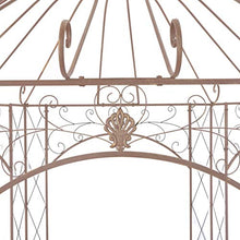 vidaXL Padiglione da Giardino Stabile per Piante Rampicanti Stile Vintage Design ad Arco Resistente Gazebo Chiosco Tendone Marrone Anticato in Ferro