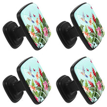 Colibrì Fiore Foglia Di Palma Farfalla Pomelli per Porta Set di 4 Pomelli per Mobili Manopole per Cassetti Cucina Armadio Vetro