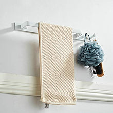 Leekayer Portasciugamani da parete Bianco portasciugamani con doppio gancio in alluminio 42 cm anello asciugamano montaggio a parete asciugamano elegante moderno