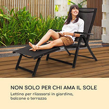 blumfeldt Pomporto Lounge - Sdraio da Giardino, Sedia a Sdraio, Superficie: 173,5 x 51 cm, Schienale Regolabile in Altezza in 7 Punti, Base Idrorepellente, ComfortMesh, Pieghevole, Antracite