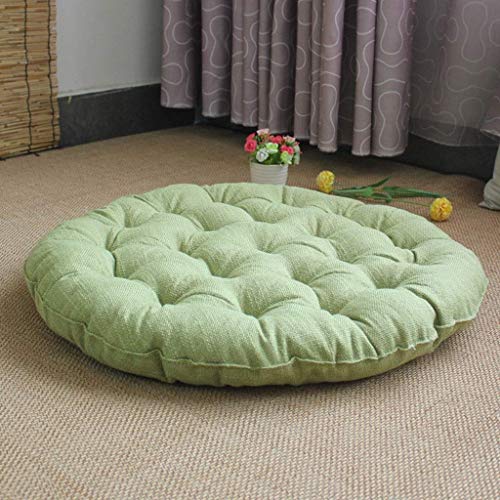 Zixin Cuscino in Lino futon Giapponese Solido Colore Tatami Tappetino Spesso Bovindo Mat D4 / 30 (Colore: Grigio, Dimensione: 40X40cm) (Color : Green, Size : 65x65cm)