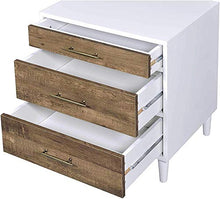 YRRA Comodino di Transizione con Comodino a 3 cassetti Comodino Divano Tavolino Laterale per Soggiorno Camera da Letto 20 L x 16 P x 21 A (Bianco e Rovere stagionato)
