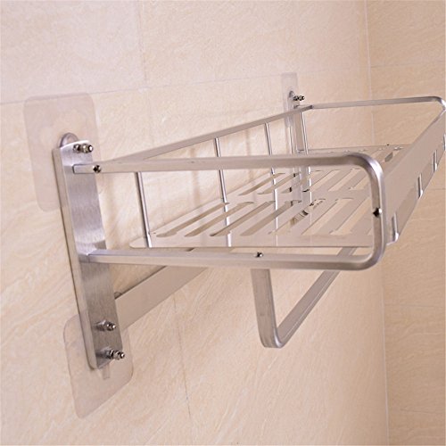 Portasciugamani da bagno Scaffale singolo per montaggio a parete con doppio portasciugamani in alluminio