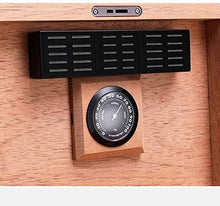 AMOYEE Sigaro Siguard Humidor Humidor, Stampa retrò Europea Emboss Cedar in Legno massello di Legno Grande Cabinet di Cigaro