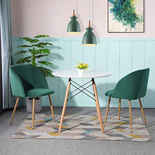 IPOTIUS Set di 2 Sedie Sala da Pranzo in Velluto Moderne Poltroncine da Cucina, per Soggiorno Camera da Letto Tavolo da Trucco,Seduta Imbottiti e Gambe in Metallo,Verde Scuro