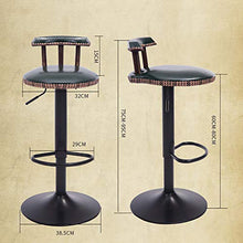 Sedia da Pranzo con Sgabello Posteriore Alto,Pu Leather Round Bar Stool Rest Height Regolabile Swivel Pub Sedia Home Kitchen Bar Sgabello con Footrest