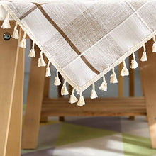 BKKENIDN Tovaglia, Tovaglia da Tavolo Impermeabile in Cotone Lino a Quadretti Ricamati, Adatta per Tavolo da Pranzo, Giardino, Scrivania, Terrazzo