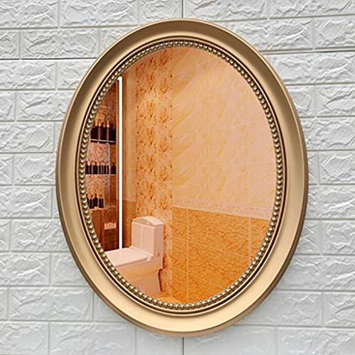 AJH Specchi da Bagno Specchio da Parete Specchio per Trucco da Trucco Specchio da Bagno a Parete Specchio da Bagno Ovale con Cornice in ABS Specchio Decorativo impermeabi