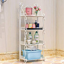&ripiano di stoccaggio Scaffalature in Ferro battuto Cucina per la casa Bagno a 4 Strati Lavabo da Terra Scaffale Balconcino Ripiano per la conservazione di mobili Bianco Scaffale di Finitura