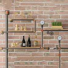 MoDi Wine Rack Retro Style Industriale Tubo di Acqua A Parete Vino Rack (L120 * W20 * H80cm)