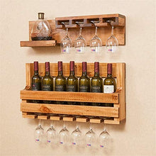 Classico Supporto Vino mensola montaggio a parete di legno di pino impianto galleggiante Mensola 8 bottiglia di vino del supporto della cremagliera del vino Holder calice Hanging 6 Vino mensola di vet