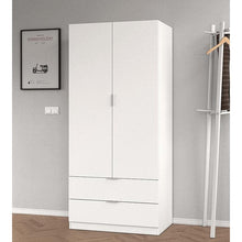 Armadio Guardaroba 81x52x180 cm 2 Ante 2 Cassetti Rizzetti Santa Clara Bianco