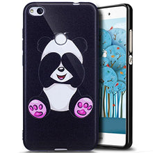 Ukayfe Custodia Cover Huawei P8 Lite 2017 Silicone, Ultra Slim Case per Huawei P8 Lite 2017 in Gel TPU Nero Custodia Morbida Soft Protettiva Custodia Brillantini con Bella Pittura Disegni-Panda