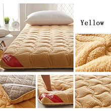 QVIVI Materasso Futon Addensato, Morbido Futon Antiscivolo Materassi Pavimento Pieghevole Tatami Materasso da Campeggio Portatile Yellow 0.9 * 2M