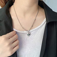 Baoxiaohed Collana in Argento Sterling, Collana Semplice A Forma di Cuore Argento Sterling, 925 Argento Sterling, Utilizzata Come Festa della Mamma, Festa, Compleanno, Regalo di Anniversario