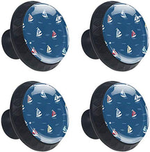 Sea Ship Modello di barca a vela Navy Pomelli per Porta Set di 4 Pomelli per Mobili Manopole per Cassetti Cucina Armadio Vetro