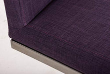 CLP Sgabello Alto in Acciaio Inox Paros in Stoffa I Sgabello Bar Imbottito Alt. 77 CM I Sedia Cucina Design con Schienale, Colore:Viola