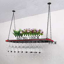 KDMB Portabottiglie Vino Stile Semplice Ferro Appeso mensola in Vetro Decorazione del soffitto per Bar, Ristorante Cucina (Dimensioni: 100 * 31 cm)