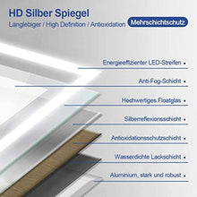 Meykoers Specchio Bagno LED 80 x 60 cm con Anti-appannamento con dimmerabile, bianco caldo / bianco freddo / neutro, 3000-6400 K