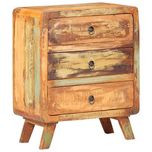 Tidyard Credenza Cassettiera Vintage Rustica in Legno Massello di Recupero con 3 Cassetti 60x35x75 cm,Credenza con Cassetti,Credenza Vintage,Cassettiera Vintage Rustica,Mobiletto da Salotto Vintage