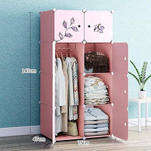Moderna semplice combinazione armadio matrimoniale camera da letto matrimoniale materiale di stoccaggio semplice guardaroba assemblaggio di plastica (rosa) armadio combinato (Dimensione: 111x47x147cm)