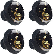 Golden Peacock Pomelli per Porta Set di 4 Pomelli per Mobili Manopole per Cassetti Cucina Armadio Vetro