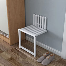 GJCrafts Sedia Pieghevole da Parete Sedile per Doccia Pieghevole Carica 150 kg Sgabello per Il Cambio delle Scarpe in Legno massello Per Bagno, Corridoio, Ingresso, Soggiorno (Marrone)