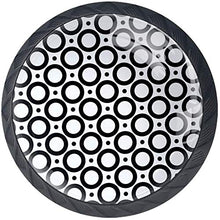 Reticolo di puntini cerchio rotondo nero Pomelli per Porta Set di 4 Pomelli per Mobili Manopole per Cassetti Cucina Armadio Vetro