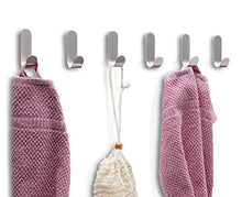 SEBSON® Ganci Adesivi per Bagno o Cucina in Acciaio Inox, 6 Pezzi Ganci Appendiabiti Senza Forare, Porta Asciugamani 60x18x33mm