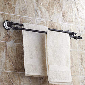 MBYW Portasciugamani Moderno Minimalista Portasciugamani Elegante per Il Bagno di Moda Portasciugamani Europeo Doppio Asciugamano in Rame Nero Antico  Adatto per Bagno,Cucina, Ufficio o Altri luoghi