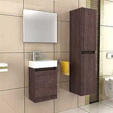 Set di mobili da bagno vormontiert 40 x 22 cm in Alamo in rovere con lavabo in ghisa minerale e specchio, in bagno set/mano lavabo per un bagno moderno con Alpi Berger