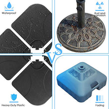 MVPower Base per Ombrellone, Ombrello Base, Possono Essere Riempiti con Acqua o Sabbia, Adattatori Precisi, Stabile, 51 x 51 x 30 cm, Nero
