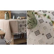 QINJIE Tovaglia, Tovaglia Rettangolare, Cotone E Lino Senza Pieghe, Tovaglia Nappa, Tavola Rotonda Lavabile Tovaglia Quadrata, Tovaglia Pizzo Moderna Nappa Cotone Lino Tovaglie Anti-Macchia Tovaglia