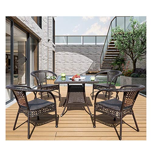 HLZY Tavolo in Vimini in Rattan mobili in Patio e Set Sedia, Arredamento per Esterni Ratan Patio Mobili Set Family Lawn Mobili Mobili da caffè all'aperto Tavolino da caffè Conversazione all'aperto