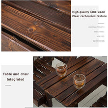Outdoor Benches Panca in Legno con Ruota di carro, panchine con posti a Sedere nel Patio da Giardino, mobili rustici da Esterno, Panca per Sedia per 2 Persone con tavolino